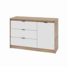 Комод для вещей Еверест Сити-1150 (115,2х38х74,6 см) Дуб сонома + белый