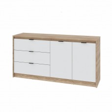 Большой комод Еверест Сити-1500 (150,2х38х74,6 см) Дуб сонома + белый