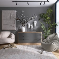 Комод Эверест Сити-1500 Дуб сонома + графит