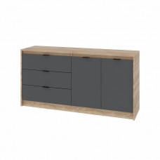 Большой комод Еверест Сити-1500 (150,2х38х74,6 см) Дуб сонома + графит