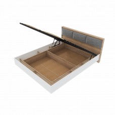 Кровать двуспальная с подъемный механизм Еверест Сити-1400 (211,5х148,8х82,6 см) Дуб сонома + белый