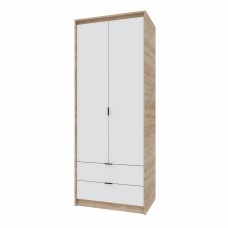 Шкаф распашной с ящиками Еверест Сити-800 (Полки) 80,2х50х204,6 см) Дуб сонома + белый