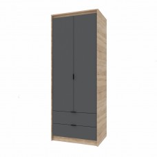 Шкаф распашной с ящиками Еверест Сити-800 (Полки) 80,2х50х204,6 см) Дуб сонома + графит